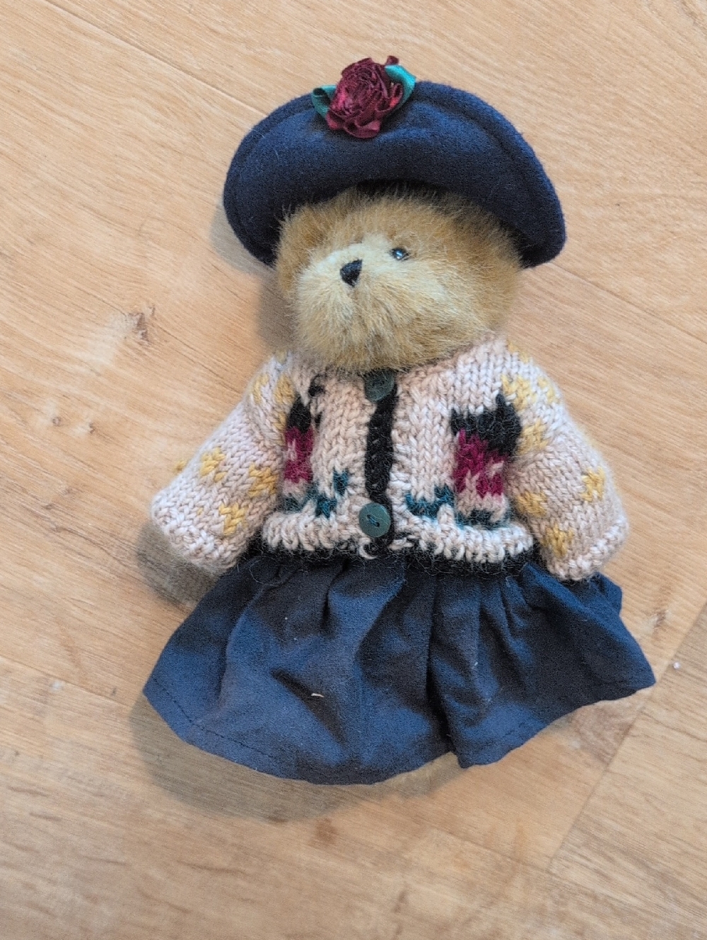 Boyd Bear Plush Bear Sweater and Navy Skirt